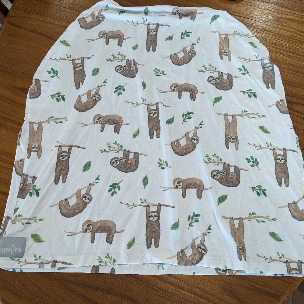 Copper pearl sloth nursing/car seat cover
